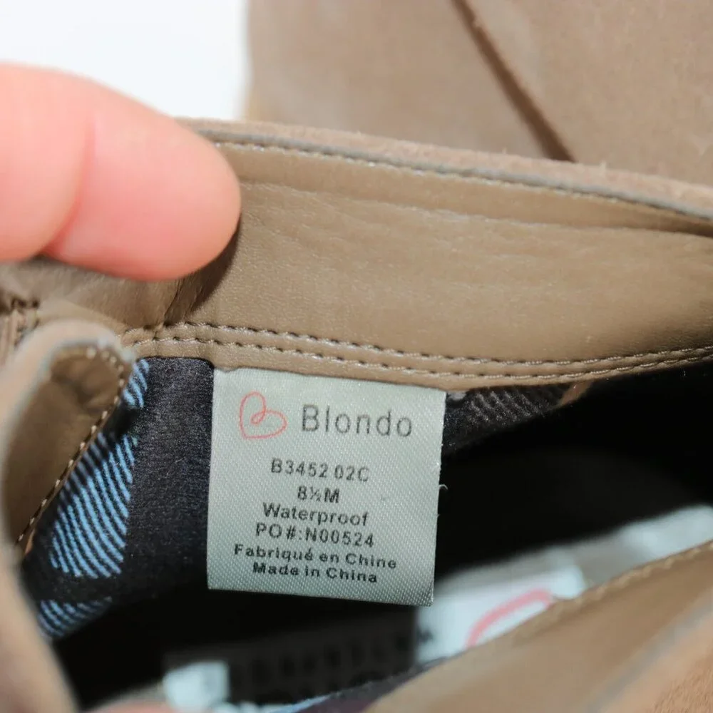 Blondo Womens Verona Boot Size 8.5 Waterproof Tan Suede Laceles Pull On Bootie - Picture 10 of 11